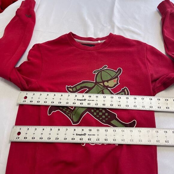 Play Cloths Large Running Jack Crewneck Sweatshirt Red Size Small - Picture 5 of 9
